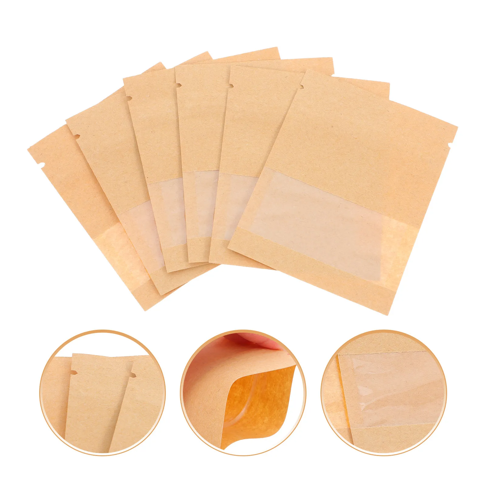 

100Pcs Seed Envelopes Khaki Small Paper Packets Resealable Clear Window Seed Storage Organizer for Flower Vegetable Garden