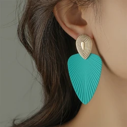 Acrylic Leaf Drop Earrings Fashion Bohemian Drop Oil Leaves Shape Earrings Women's Long Dangle Pendant Minimalist Jewelry Earing