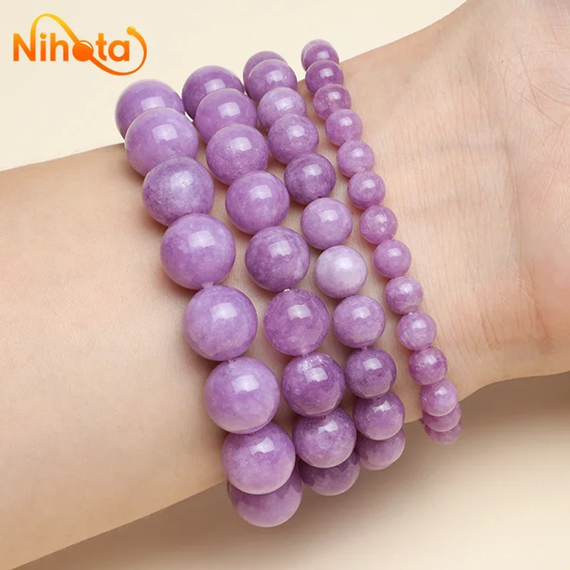 Natural Light Purple Chalcedony Bracelets Jewelry for Women Men Best Friend Friendship Lovers Gift Dropshipping 4/6/8/10/12mm
