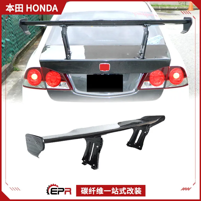 

Подходит для Honda Civic FD2, модификация из углеродного волокна J's Racing2 GT, большой хвост, спойлер с фиксированным ветровым крылом