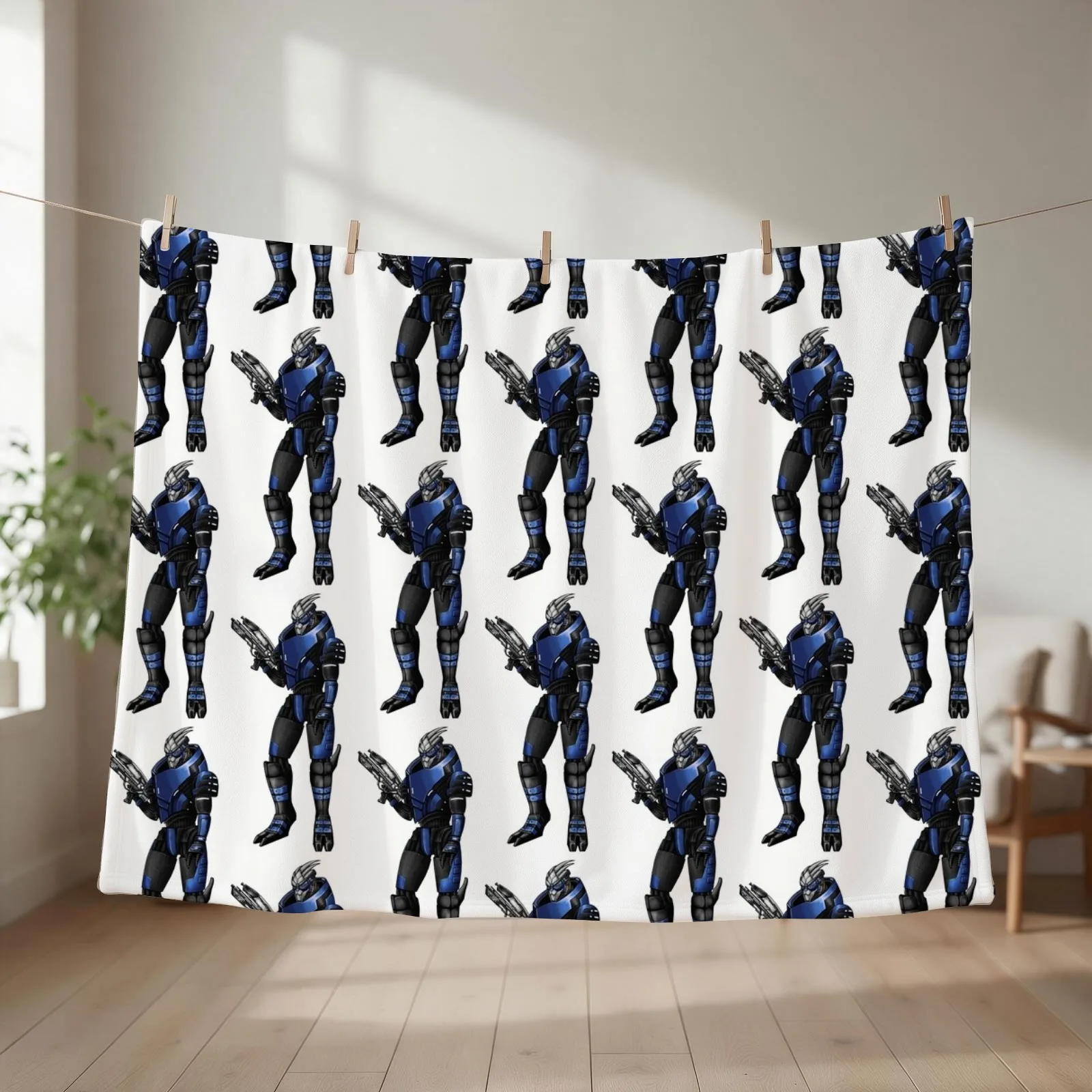 Garrus Vakarian Throw Blanket couch cozy soft plush fuzzy picnic outdoor blanket