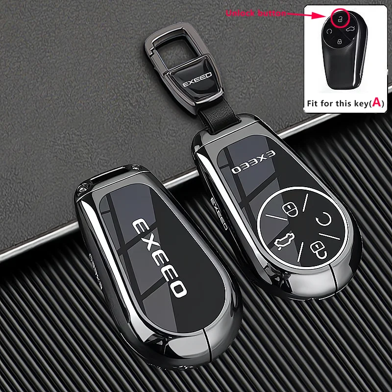 Autoschlüsseletui aus Zinklegierung für Chery Exeed Exlantix ET RX CDM VX LX TX TXL PHEV Schlüsselanhänger Ringhalter Fob Shell Zubehör – Detail 4