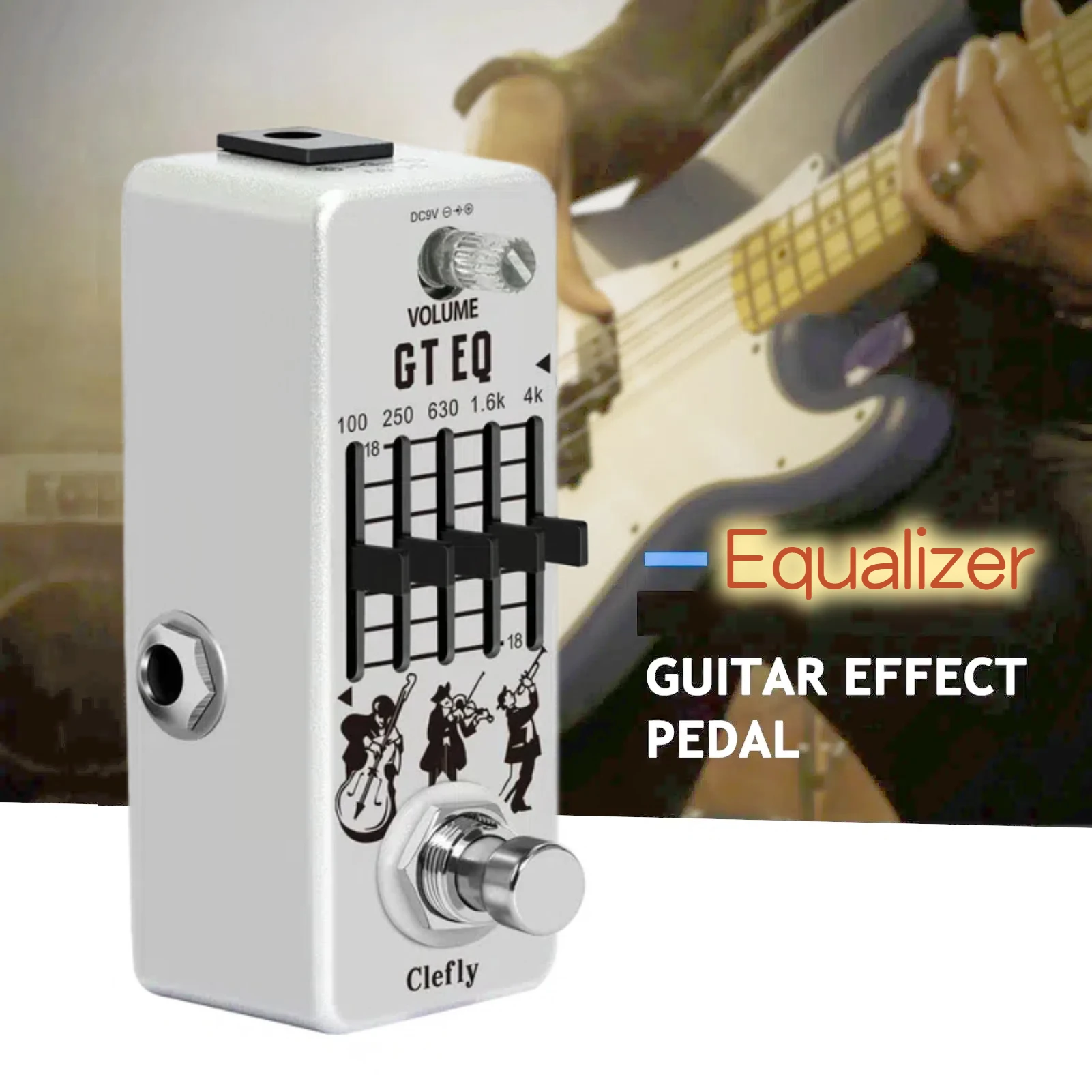 Clefly Guitar Pedal Equalizer 5-Band Graphic Parametric EQ Effect Pedals ± 18dB Frequency Guitar Accessories Parts EQ-5