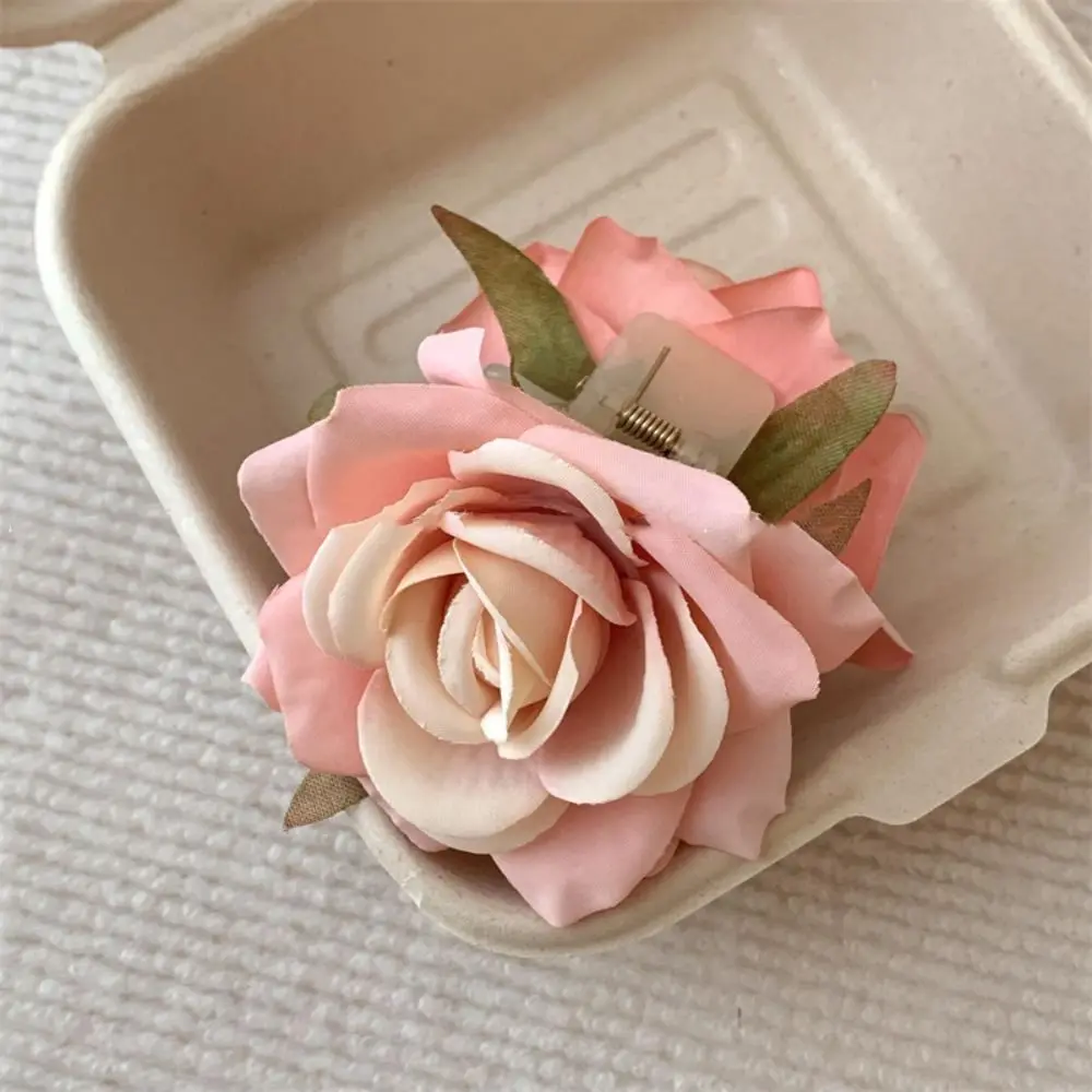 

Fashion Peony Flower Flower Hair Claw Cloth Shark Clip Rose Hair Clip Headdress Cute Hairpin Large Shark Clip Female