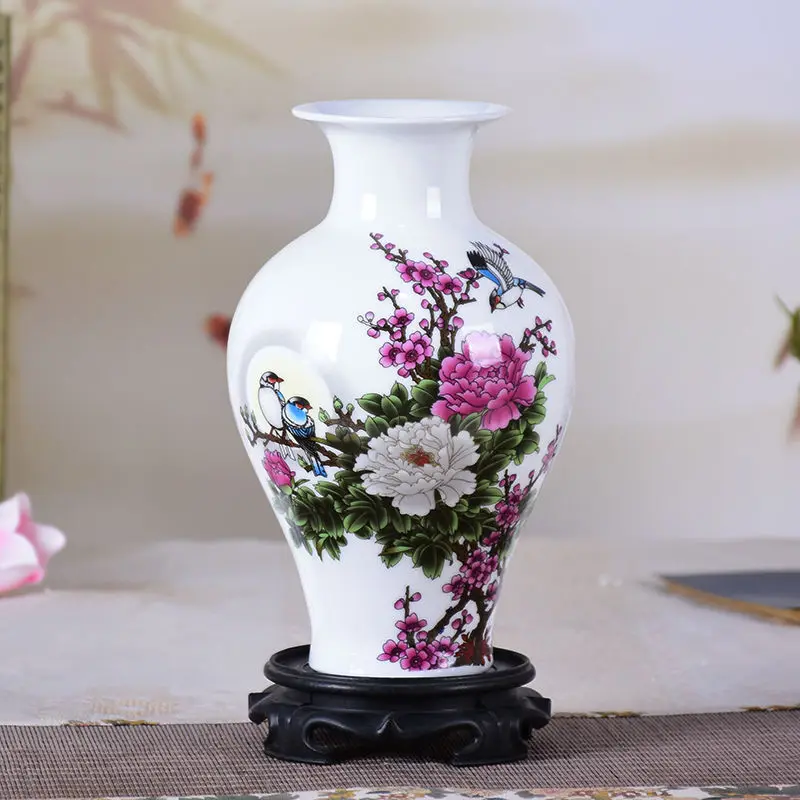 

Jingdezhen Ceramic Vases Pottery Decoration Living Room Flower Arrangement Modern Home Simple TV Cabinet Ceramic Gif