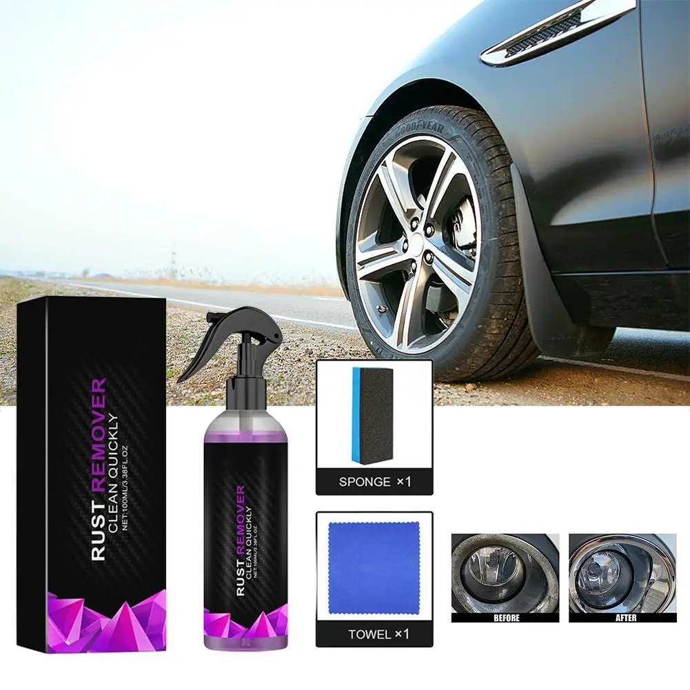 Paint Rust Inhibitor Paint Quickly Rust Remover Derusting Agent Car Metal Prowder Wheel Removal Care Stain Hub Spray Iron W8K9