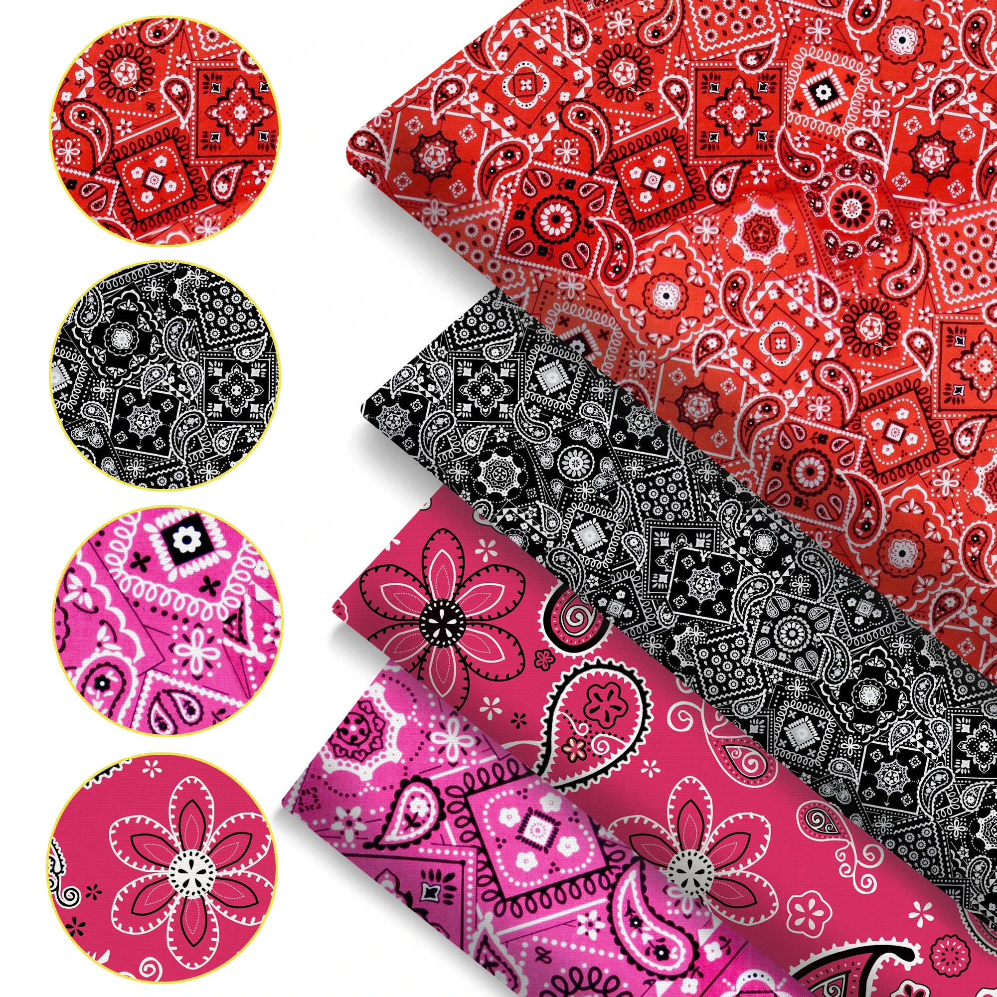 Pre-cut 4Pc/set 7.87x7.87inch(20x20cm) Paisley Cashew Pattern series Precut Quilting Fabric Fat Quarter Fabric