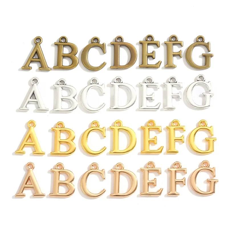 Letter Pendant English Alphabet dangle letters charm Fit For DIY Necklace bracelet keychains Making