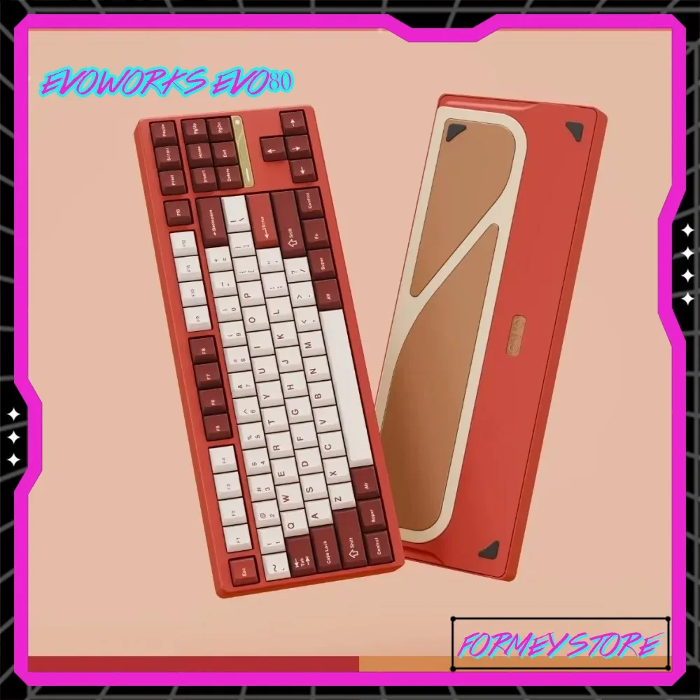 EvoWorks EVO80 Mechanical Aluminium Alloy Gaming Keyboard Hot Swap Wireless Tri Mode Keyboard Customized Gamer Accessories Gifts