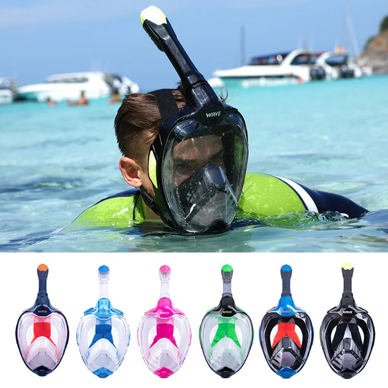 WAVE Professional Diving Mask Free Diving Mask Hd Full Dry Breathing Swimming Large Frame Anti-Fog Snorkeling Equipment