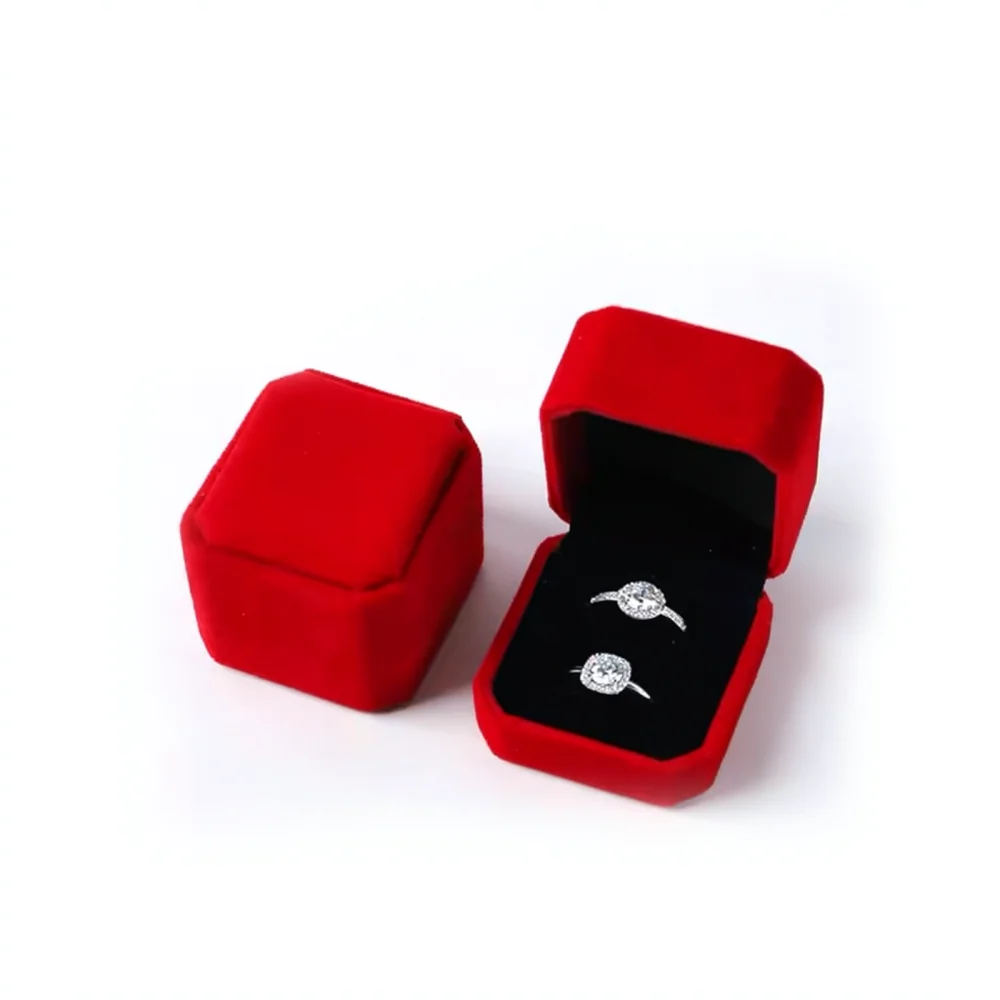 Premium Velvet Ring Display Case For Engagement Wedding Proposal Jewelry Storage Box Elegant Gift Organizer Holder
