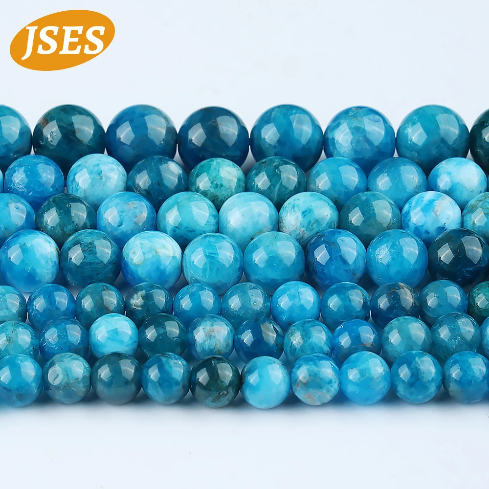 

AA Natural Blue Apatite Loose Beads for Jewelry Making DIY Bracelets Necklace Wholesale Beads Accessories