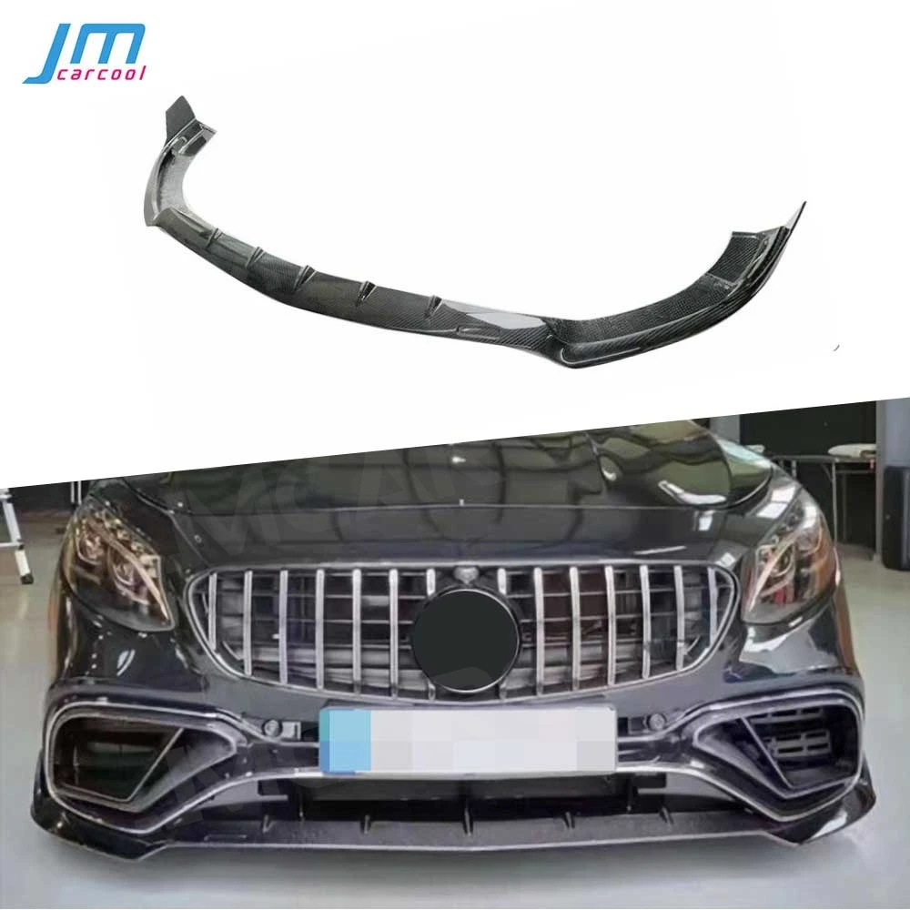 Car Front Bumper Chin Lip Spoiler for Benz S Class W217 C217 S63 S65 AMG Coupe 2014-2019 B Style Body Kits Accessories