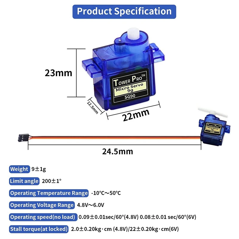 10ชิ้น SG90ไมโครมอเตอร์เซอร์โวขนาดเล็ก9กรัมสำหรับหุ่นยนต์ Arduino RC เฮลิคอปเตอร์ควบคุมเรือเครื่องบิน