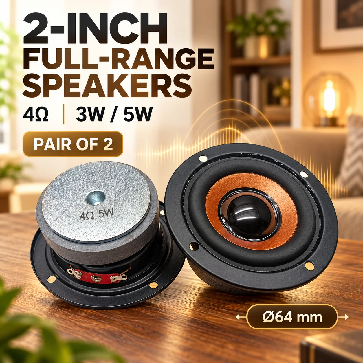 Speaker Crossover - 2 stuks 4 Ohm 5W/3W luidsprekers,