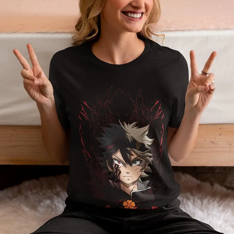 Magic Knight Unisex T-shirt - Japanese  Art, Manga Design, Fantasy Theme, Dark Style, Sorcery Graphic, Trendy Clothing, Ota image 3