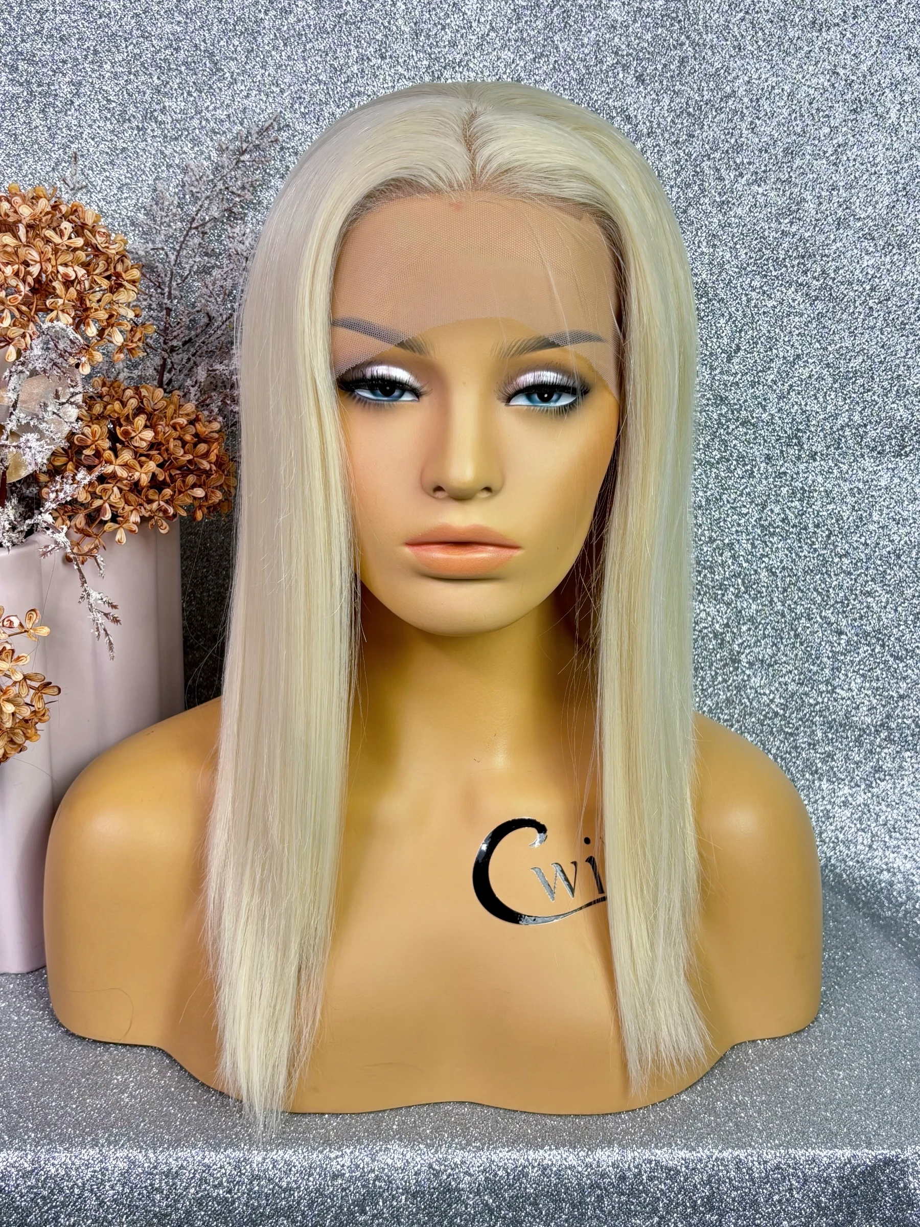 Platin blonde kurze gerade Perücke 180% Dichte weiße Blondine hd transparente synthetische Spitze Front Perücke honig blonde tägliche Perücken