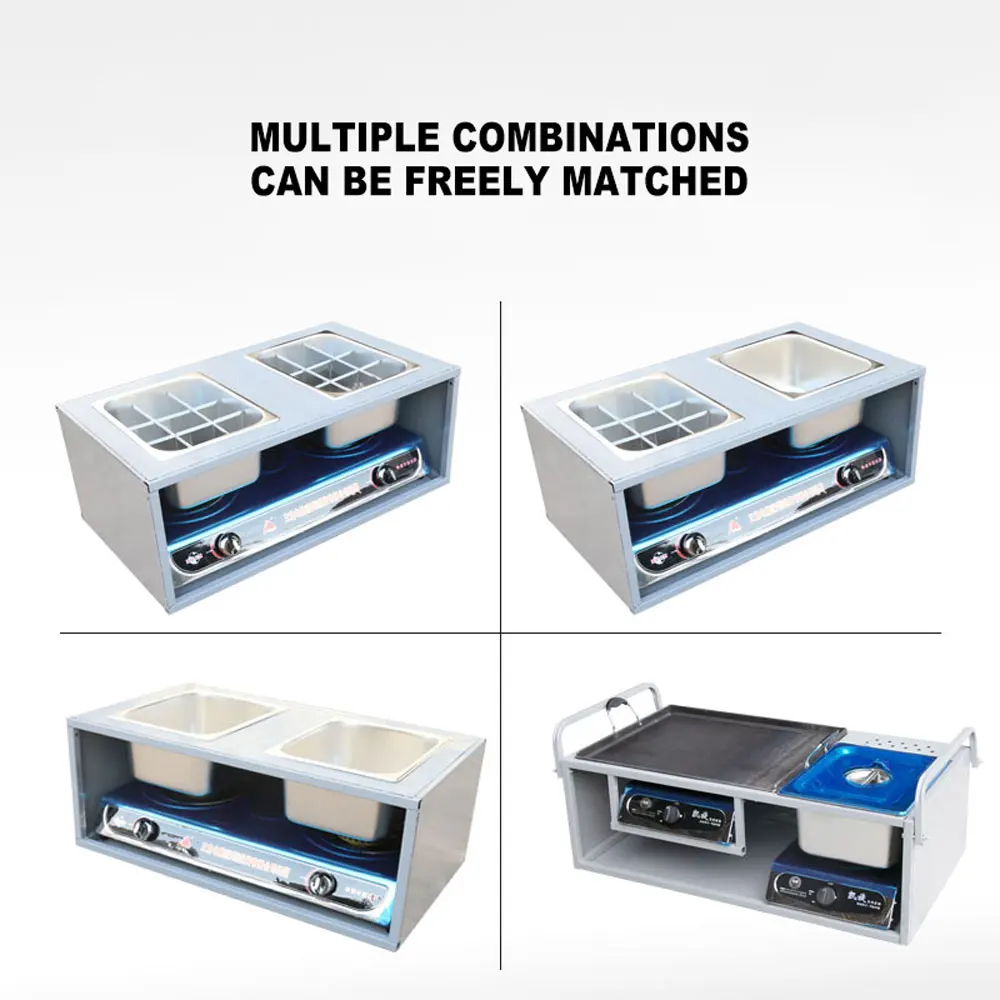 المقلاة التجارية الكهربائية الغاز المقلاة العميقة ثنائي الغرض فرن الشواء أداة الطبخ