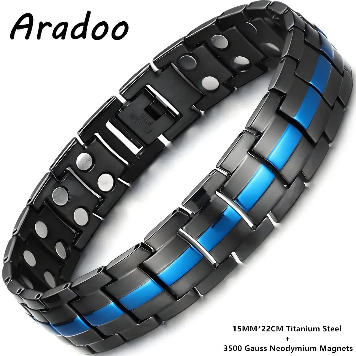 ARADOO Titanium Steel Magnetic Bracelets for Men Ultra Strength Magnetic Therapy Wristband Father's Day Gift