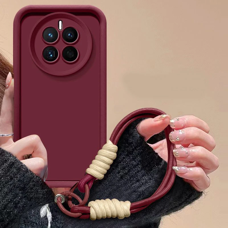 For Realme 12 4G Case Realme 13 4G 12+ P1 Narzo 70 Pro 5G Phone Case Weaving lanyard Cover Skin Feel Protection Shockproof case