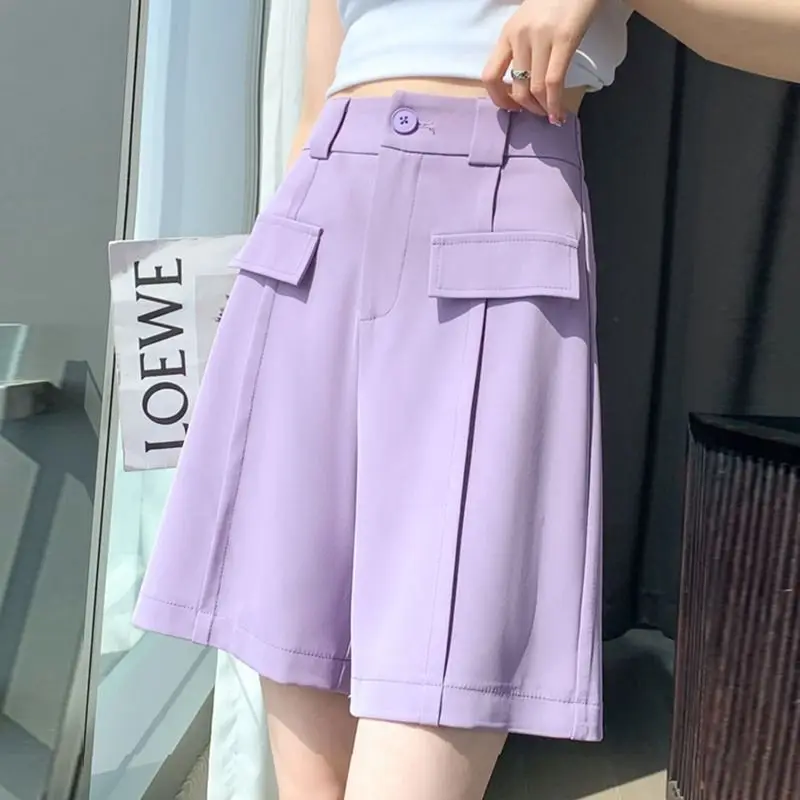 2023 Summer Fashion Trend Sports High Waist Covering Belly Slim Loose Relaxed Dropping Feel Straight Half Split Wide Leg Pants