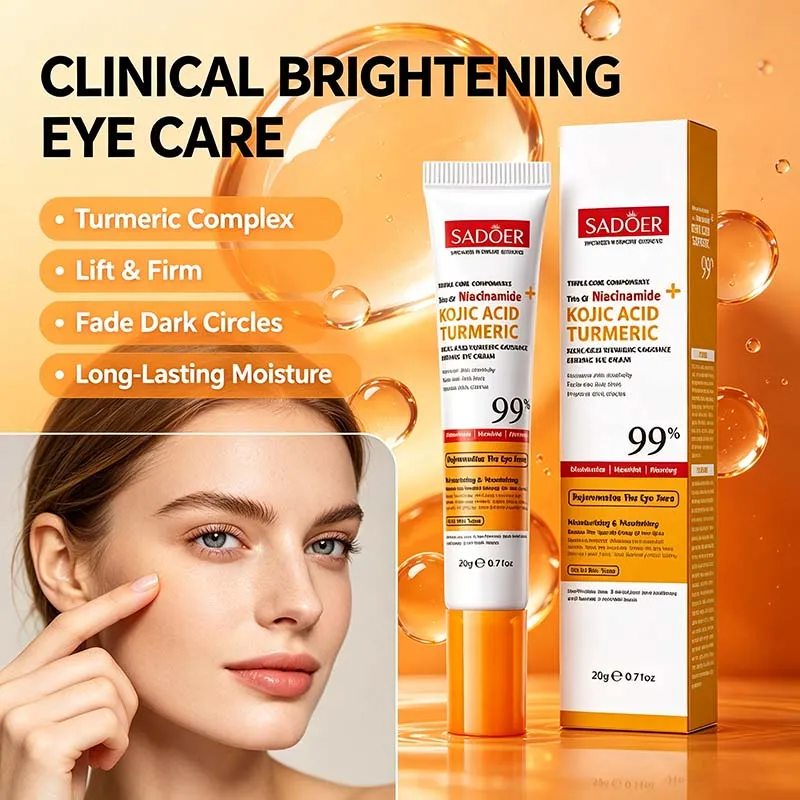 SADOER Kojic Acid Turmeric Niacinamide Eye Cream Anti Dark Circles Improve Dull Anti Wrinkles Nourish Tighten Under Eye Care