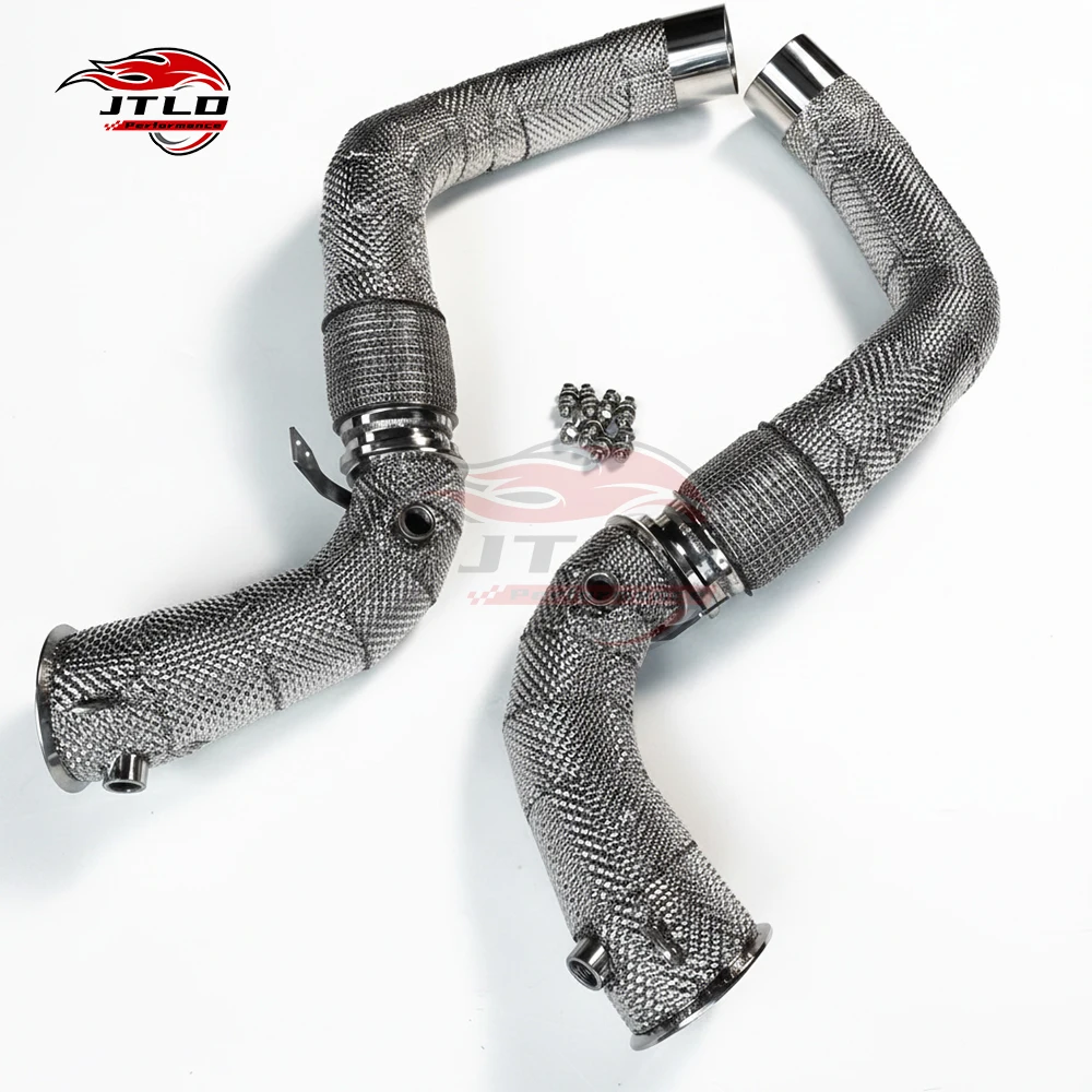 Premium Downpipe Assembly, Thermal Heat Shield Design For BMW S63 4.4L V8 F90 M5 F9X M8, Anti-Heat & Durable Racing Parts