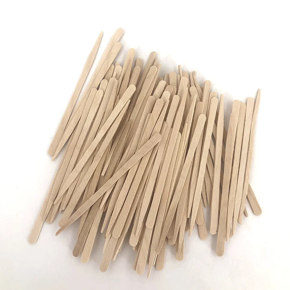 200/100PCS Holz Haar Entfernung Stick Gesicht Wachs Sticks Enthaarung Spachtel Körper Augenbraue Applikator Glatte Zunge Spatel Schönheit – Detail 7
