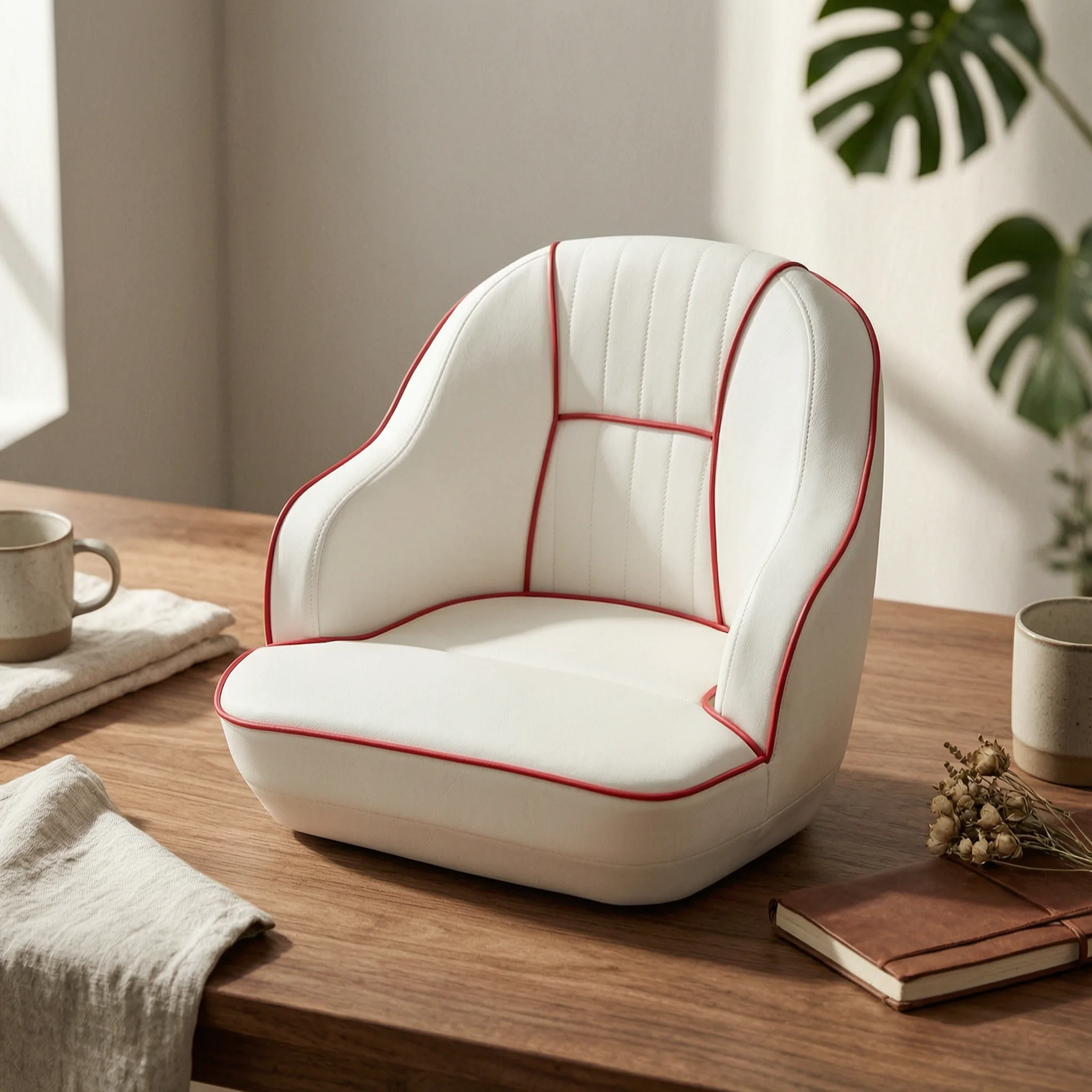 Pilot's Boat Seat Ergonomic Helm Seat Pilot Chair Marine-Grade Furniture Firm for Anglers, Speedboats, Fishing Boats
