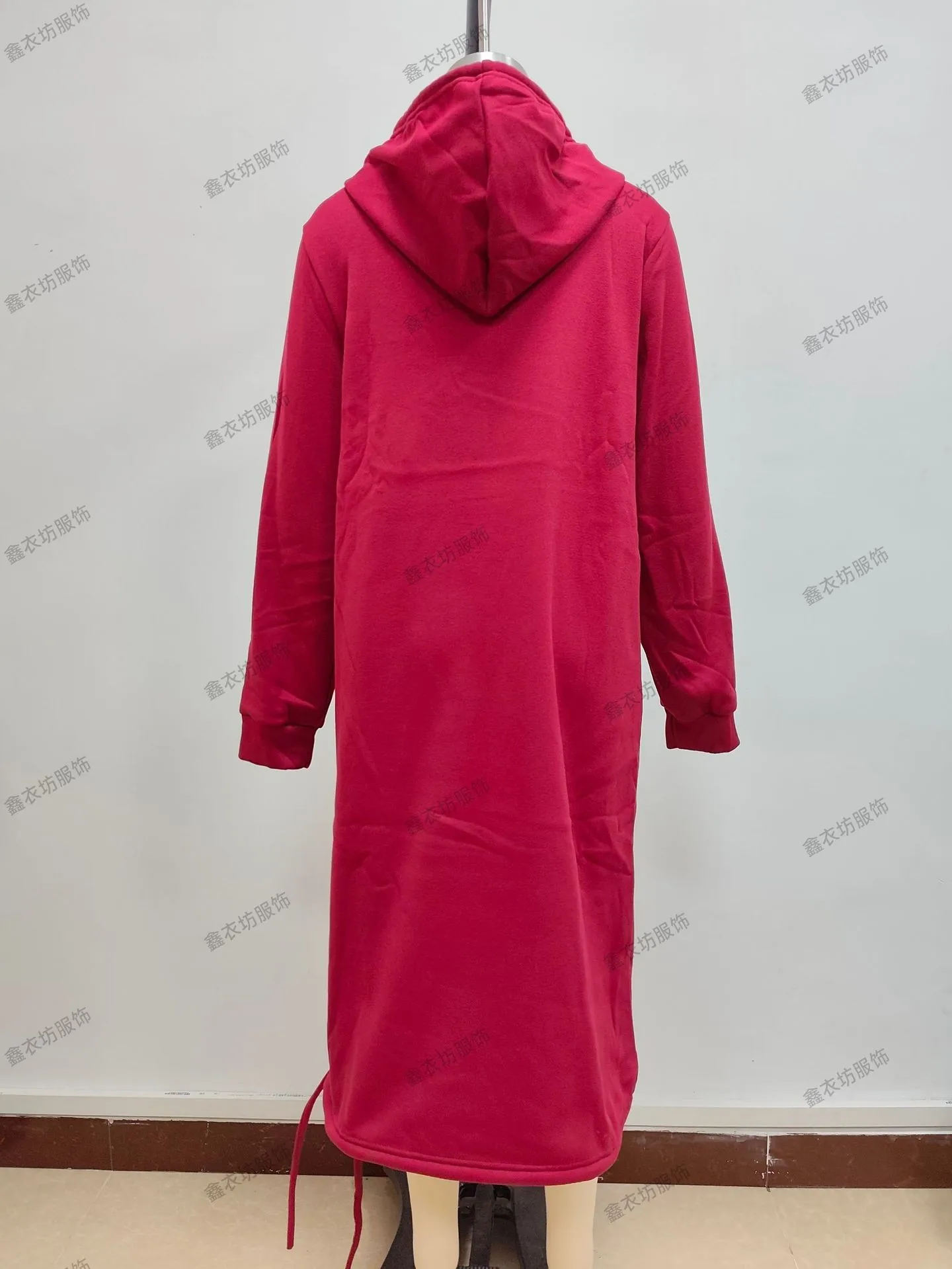 Pullover Hooded Hoodie Regular Thickness Elegant Commuter with Pocket Sweatshirt Loose Fit Wrinkle Treatment Long Hoodie