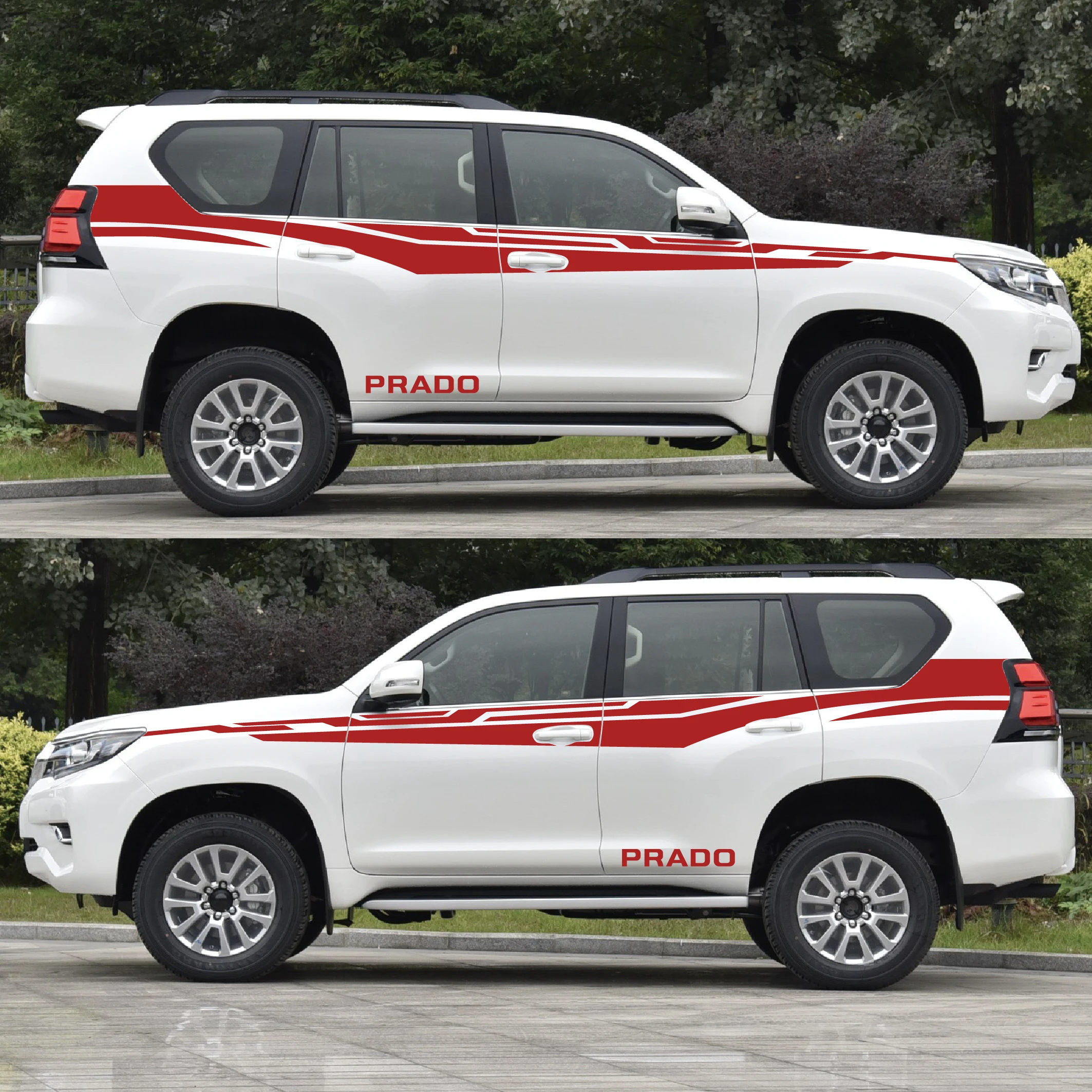 Car Stickers Vinyl Film Auto Door Side Styling Sport Racing Decals Apply for Toyota Prado Off-road DIY Car Tuning Accessories