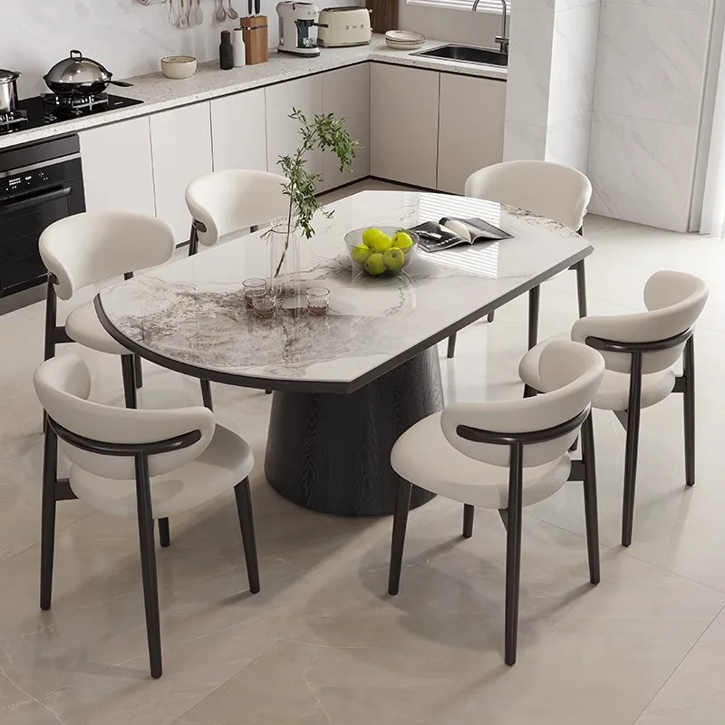 

Luxury Modern Extendable Foldable Round Marble Stone Wooden Dining Table Chair Set, 4, 6 8 Seaters Living Room Furniture Designs