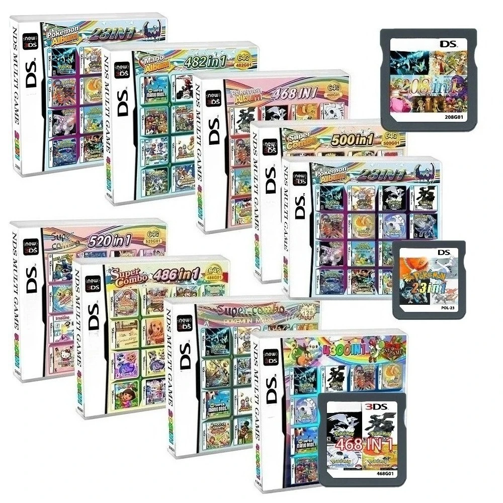 Cartouche de jeu NDS 482-en-1, 520-en-1, 4300-en-1, 500-en-1, 468-en-1 – Collection de jeux rétro pour 3DS, NDS