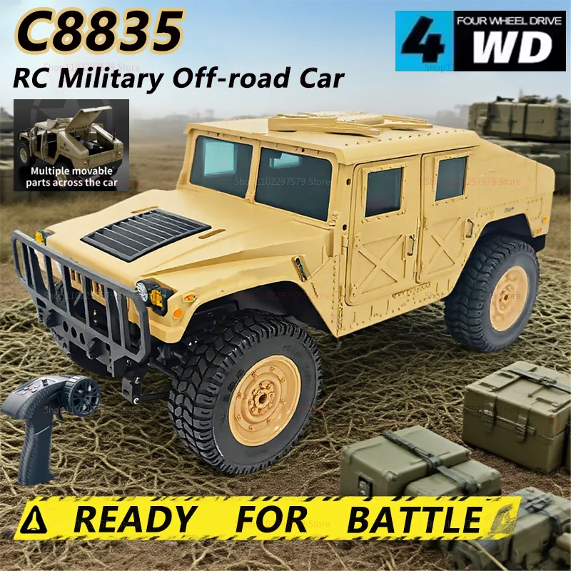 

C8835 Автомобиль с дистанционным управлением 1:16 2,4G 4WD Военный грузовик Внедорожный радиоуправляемый автомобиль Альпинистская игрушка для детей Взрослых Подарок Летнее уличное хобби