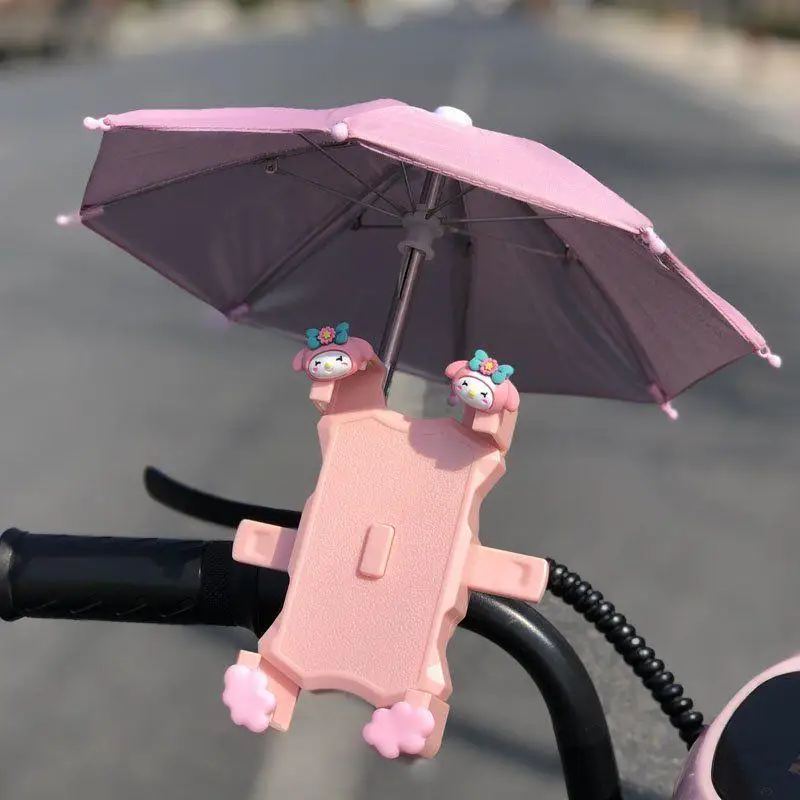 

Kawaii Sanrio Mobile Phone Navigation Bracket Motorcycle Bicycle Electric Bicycle Hello Kitty Cartoon New Model with Umbrella