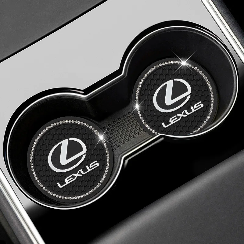 2 قطعة كأس سيليكون الحصير مكافحة الضوضاء كوستر اكسسوارات السيارات لكزس F-SPORT ES RX NX LS UX LM LX GX LC RZ هو CT GS RC HS