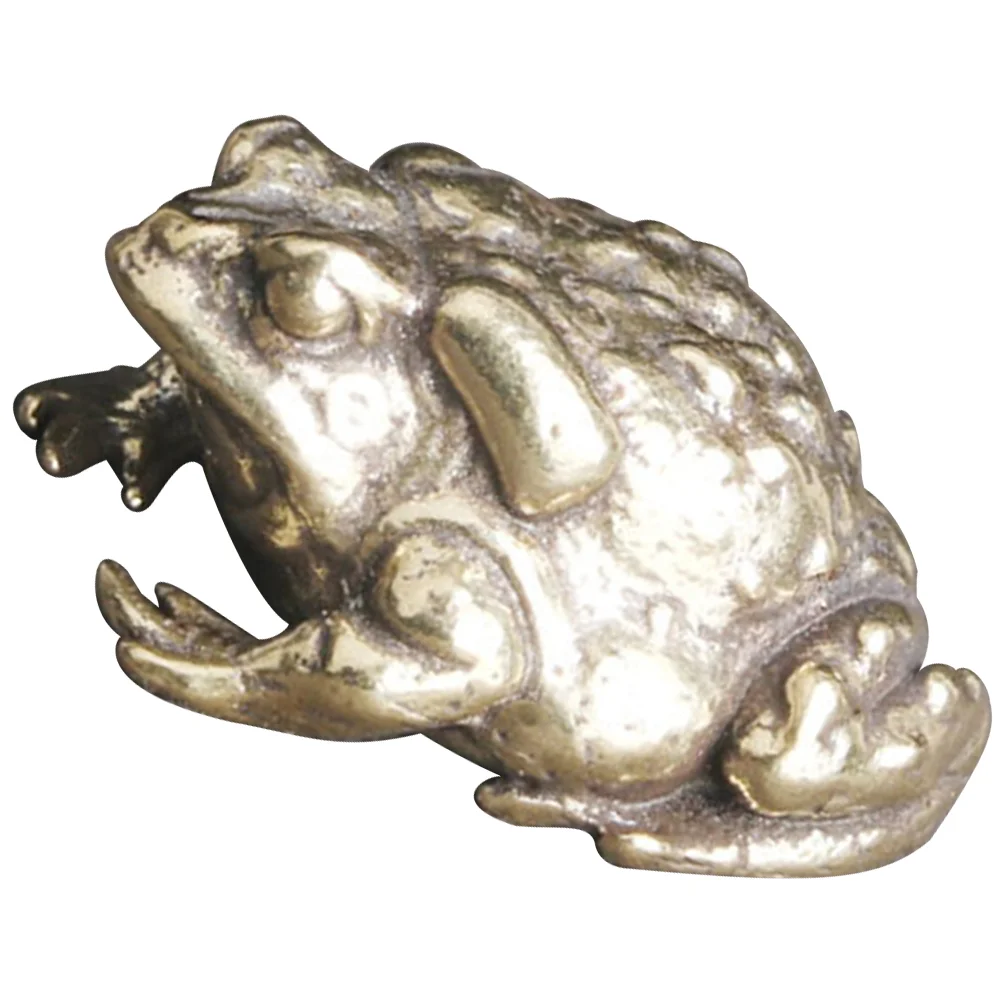 

Embellishments for Crafts Brass Toad Animal Statues Sculpture Decor Golden Vintage Office