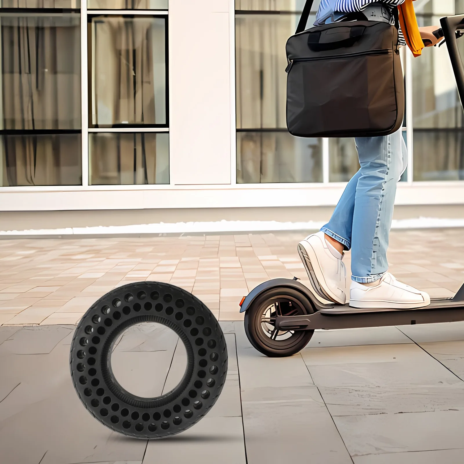 

7 Inch Electric Wheelchair Tire Solid Rubber Front Wheel for Baby Carriages Lightweight Design and Construction