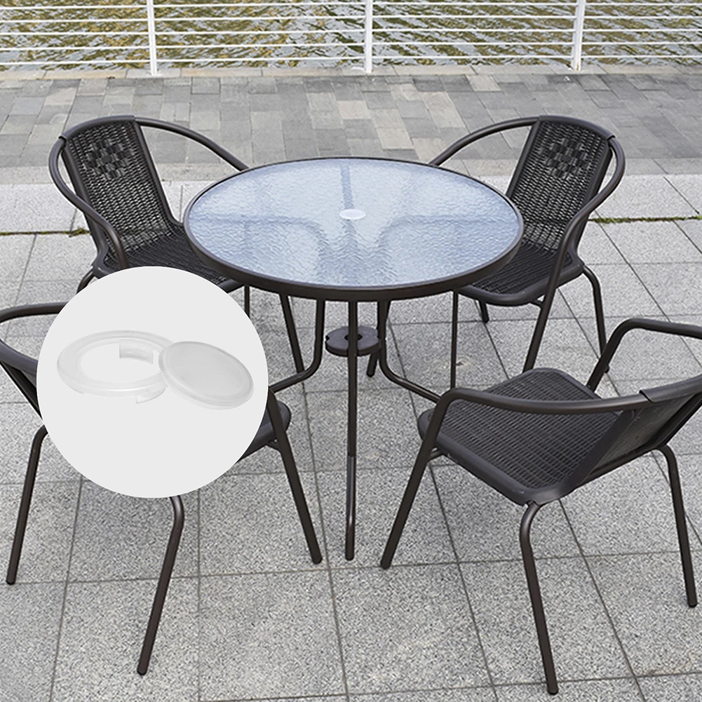 Umbrella Ring Set for Outdoor Table 1.65 in ID 2.4 in OD Fits 2 inch Tabletop Holes Silicone Acrylic Construction