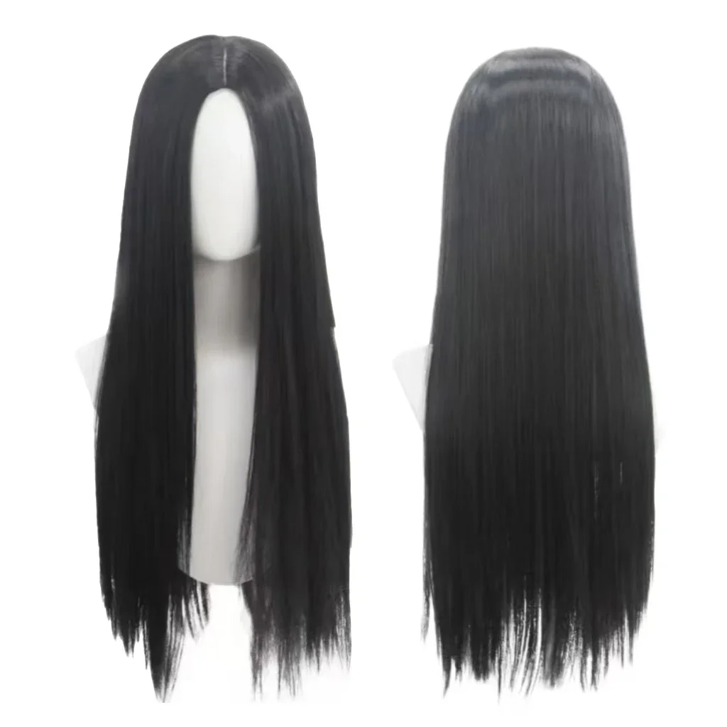 The Addams Family Movie Character Black Long Straight Synthetic Wig For Halloween Cosplay Wig Fit For Movie Show