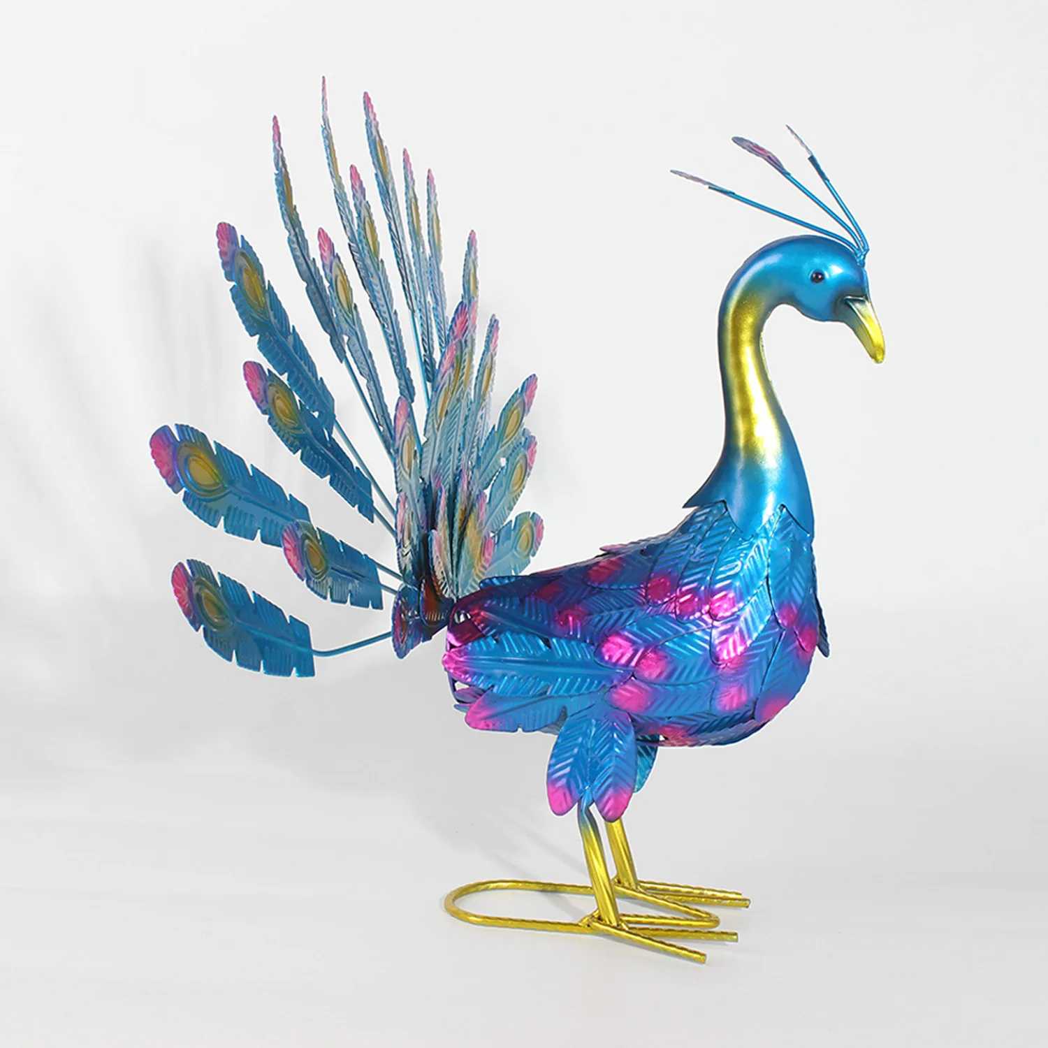 Peacock Sculpture Vivid Shape Animal Peacock Statue Anti-oxidation Garden Decoration Wear-resistant Peacock Ornament