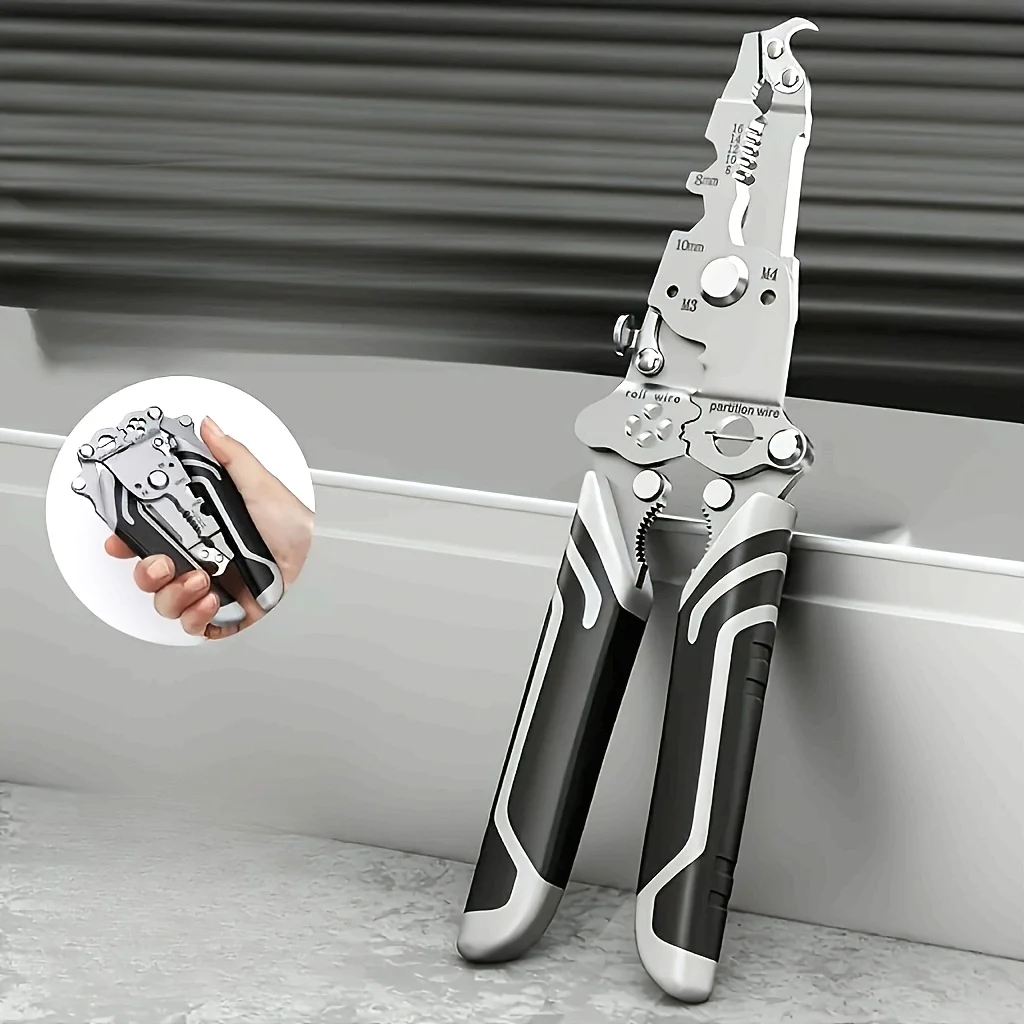 

Складные плоскогубцы для зачистки проводов 18 в 1, многофункциональный инструмент для резки, скручивания, отвертки, компактный и портативный