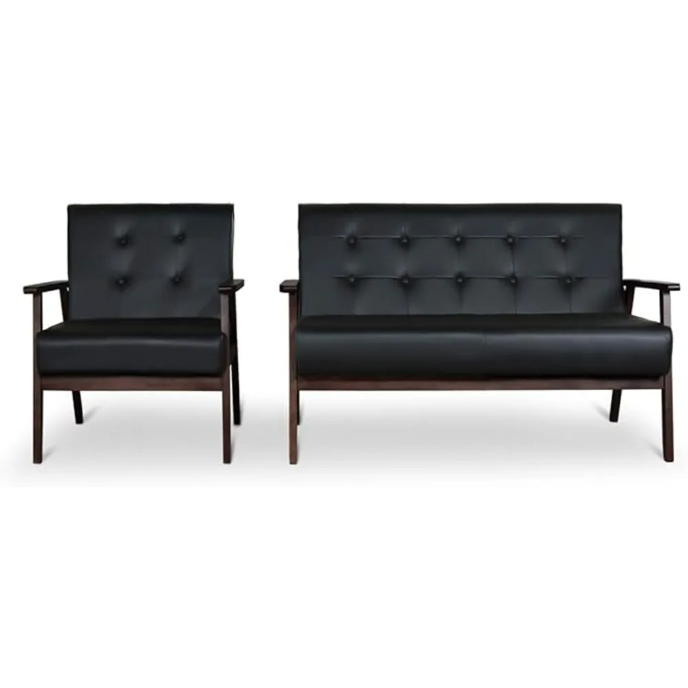 Loveseat and Seating Sofa Chair, Couch and Lounge Chairs Mid-Century Retro Modern Living Room Sofa Set