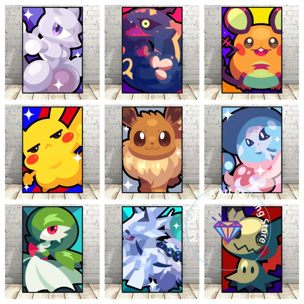 

Cute Pokemon Pikachu Mewtwo Eevee Square Round AB Diamond Painting Kit 5D DIY Cross Stitch Handmade Art Crafts Home Decor Gift