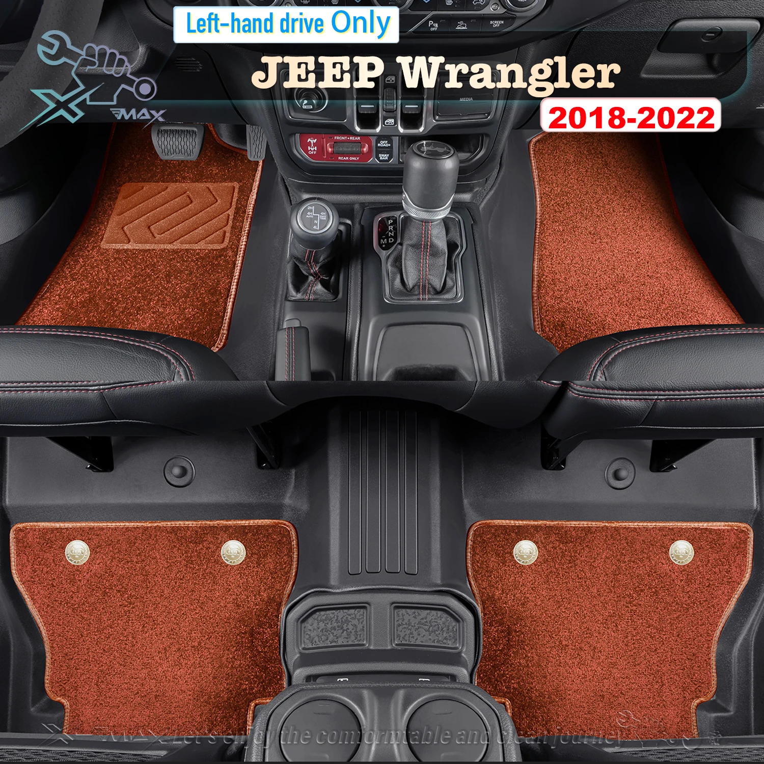 

Left-hand Drive Car Floor Mat For JEEP Wrangler 2018-2022 Full Surround Foot Mat Automotive Floor Mat Floor Liner Water-proof