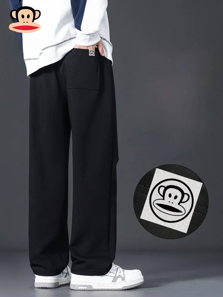 

Мужские повседневные спортивные брюки Paul Frank: Новинка весны, свободные прямые брюки с высокой талией, струящиеся, с эластичным поясом