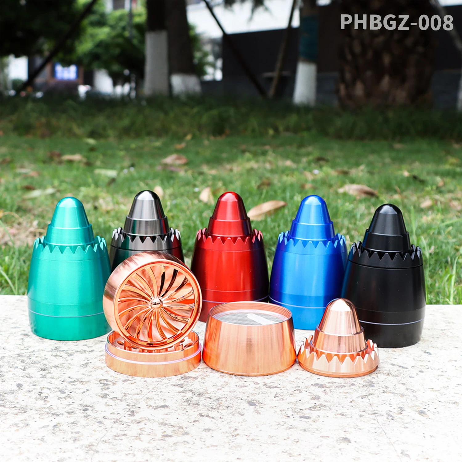 Bullet Shaped 60mm 4-layer Zinc Alloy Tobacco Grinder Herb Crusher Spice Crushing Smoking Accessories