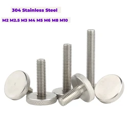 M2 M2.5 M3 M4 M5 M6 M8 M10 304 A2 Stainless Steel Knurl Flat Head Hand Tighten Curtain Wall Glass Thumb Screw Bolt DIN653 GB835