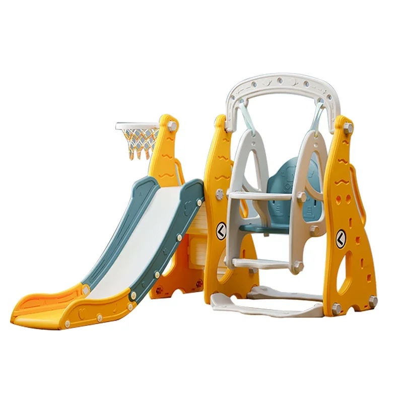 2024 Newest design elephant plastic children toys kids baby indoor slide with swing set