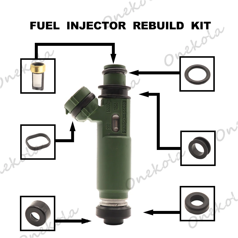 

Fuel Injector repair kit Orings Filters for Toyota Landcruiser 1FZ-FE FZJ78 FZJ79 FZJ105 23250-66010 23209-66010